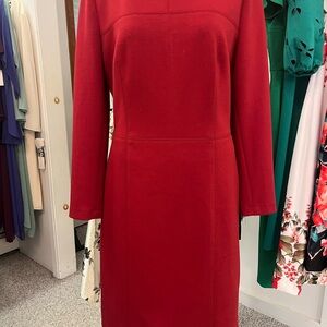 Anne Klein Long Sleeve Red Dress